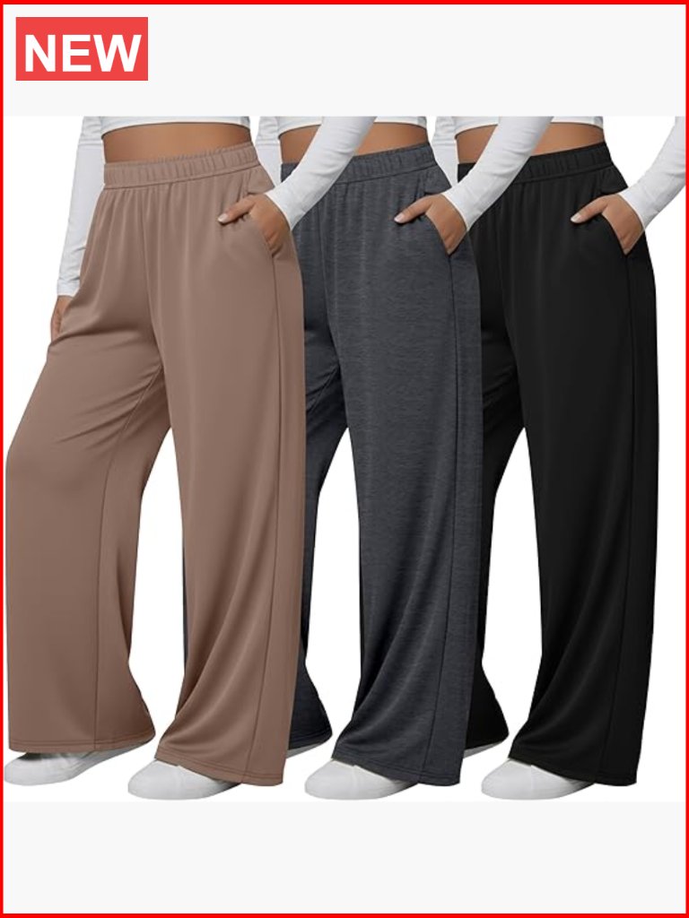 Wide Leg Yoga Pants Plus Size Baggy Sweatpants Drawstring Workout Joggers